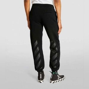 Off-White Black Sweatpants with Chevron Design